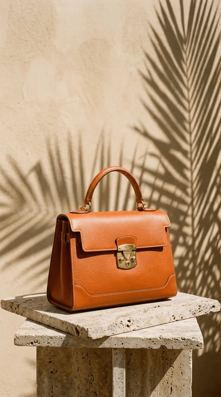 Fashion shot with an orange bag