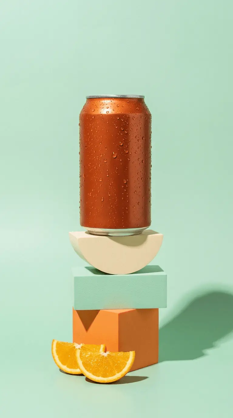 Soda can shot in a studio