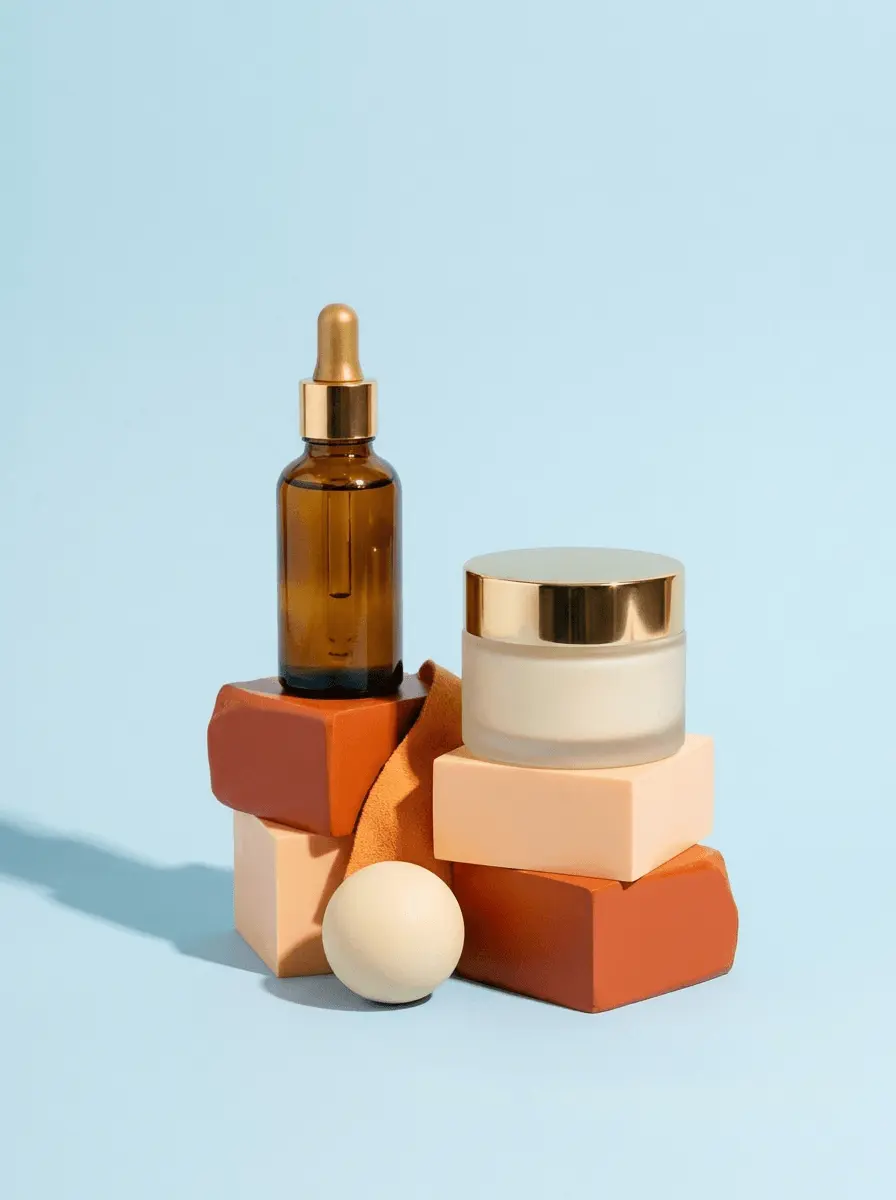 Skincare products shot in a studio