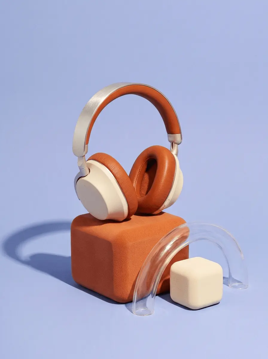 Headphones shot in a studio